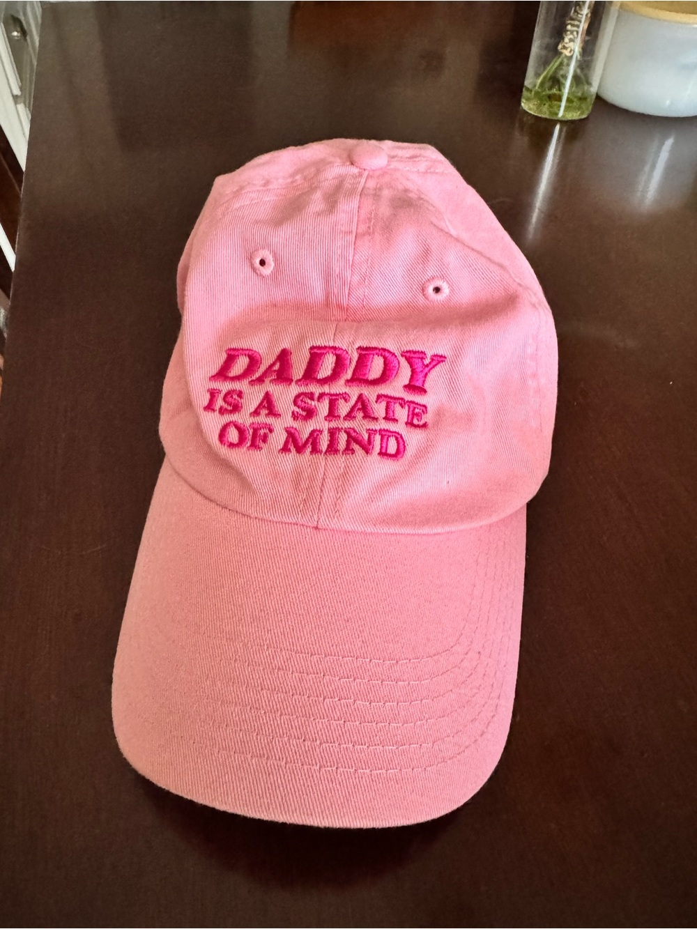 Pink "Daddy Is A State Of Mind" Embroidered hat
